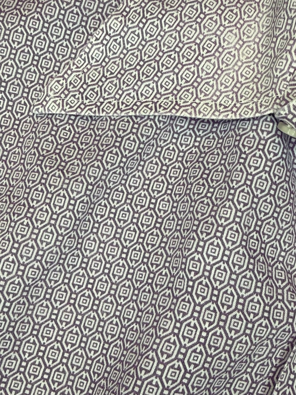 Mens Purple Permanent Press Button Down Shirt Polyester and Cotton 16 1/2 L2